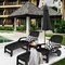 Costway Set of 2 Patio Adjustable Chaise Lounge Chair Folding Sun Lounger Recliner Grey/Black/Coffee/Turquoise